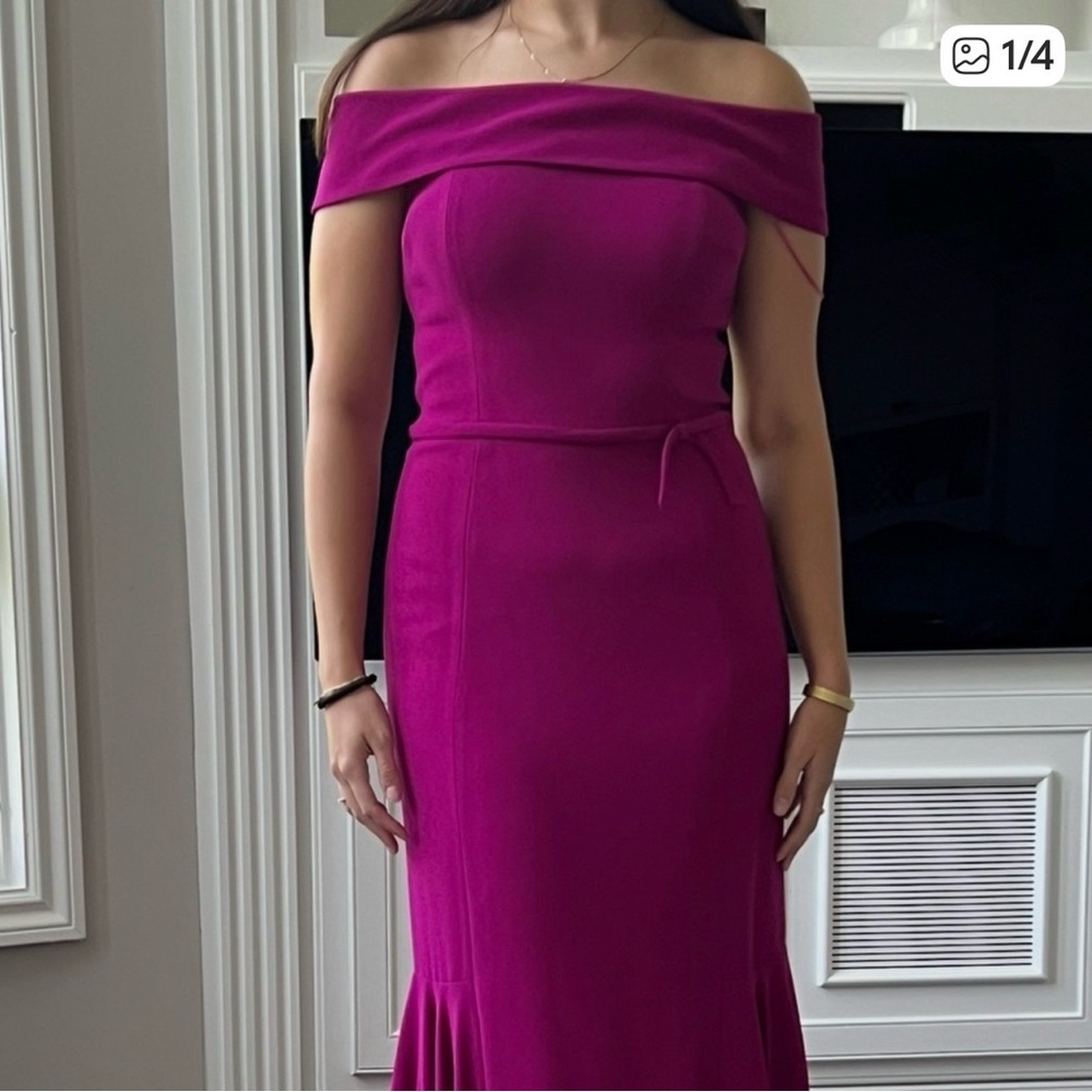Teri Jon Strapless Fuchsia Dress - Picture 5 of 5